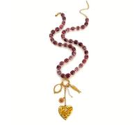 CAZSTYK Cadena de esfera de cerámica con dije de pez cariñoso para mujer, joyería de otoño e invierno, joyería tradicional de aleación para mujer