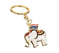 CAZSTYK Cadena única de elefante con temática de Tailandia con tema detallado de celebración de buena suerte, llavero de bolsa de accesorios de elefante tailandés, blanco, Talla única