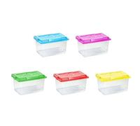 CAZSTYK Caja de hábitat portátil para lagartos, cubierta ventilada, acuario pequeño para mascotas con asa, para tienda de mascotas, tanques con tapa extraíble