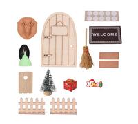 CAZSTYK Casas de muñecas en miniatura, decoraciones navideñas, enanos y hadas, juego de puerta para el diseño de escenas de mesa navideñas, casas de muñecas de Navidad en miniatura, accesorios