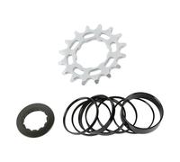 CAZSTYK Cassettes de una sola velocidad con espaciador y anillos de bloqueo, juego de conversión de engranajes de velocidad única 16T 18T para bicicletas de múltiples velocidades