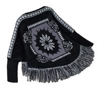 CAZSTYK Chal grande y cálido de manga larga, accesorio de invierno, informal, de punto, grueso, de gran tamaño, para mujer, formal, casual, boda, Negro, Talla única