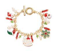 CAZSTYK Colgante de árbol de Navidad con alce de Papá Noel, hecho a mano, joyería de aleación, regalo para mujer, accesorios de fiesta, bonito abalorio, talla única, como se describe