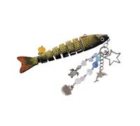 CAZSTYK Colgante de pez colorido multifuncional, llavero de moda, bolsa de accesorios, adorno adecuado para vestidos y camisetas, llavero de pesca al aire libre, Escamas de pescado amarillas, M