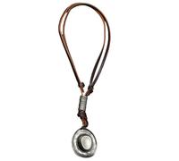 CAZSTYK Collar clásico de cuero marrón con cadena de aleación para eventos al aire libre y uso en la oficina, collar de cuero marrón, casual, formal, talla única, como se describe, como se describe