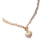 CAZSTYK Collar con colgante de borlas con perlas de imitación resistentes y materiales de aleación, portátil para mujeres y señoras, elegante joyería para mujer, One Size, como se describe, como se