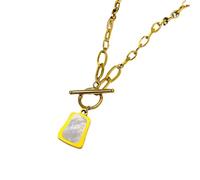 CAZSTYK Collar minimalista con colgante geométrico de metal, cadena ligera para el cuello, cadena de acero para ella