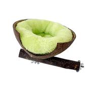 CAZSTYK Cómodo nido y percha de coco natural para periquitos de pájaros pequeños, fácil de limpiar, loros domésticos, hábitat, refugio, accesorio para pájaros