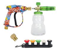 CAZSTYK Construcción ABS potente lavadora a presión eléctrica con 5 puntas rociadas ajustables y botella de detergente M22 compatible con lavadora de alta presión