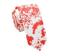 CAZSTYK Corbata temática punk de Halloween con patrón temático aterrador, accesorio de disfraz para traje y fiesta, accesorios de Halloween, Sangre blanca, Talla única