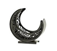 CAZSTYK Cuenco de metal con forma de luna grabada para aperitivos, construcción inoxidable, multiusos, bandeja de exhibición para frutas, nueces, bandeja de metal higiénica para servir aperitivos