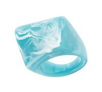 CAZSTYK Delicados anillos de banda ancha texturizados, ajuste cómodo, elegante, apilable, resina, textura, accesorio para uso diario, cuadrado, triángulo, faceta de resina, One Size, como se describe