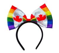 CAZSTYK Diadema de fiesta de reunión, banderas de Canadá, diadema con lazo, día nacional, festival de música, aro patriótico, para todas las edades, elegante diadema con lazo