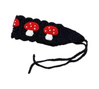CAZSTYK Diadema de ganchillo transpirable con patrón de hongos para pastoral, banda elástica para el pelo, turbante para el pelo de otoño