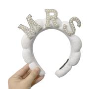 CAZSTYK Diadema de perlas para novia, decoración de despedida de soltera, diadema de cuentas brillantes para despedida de soltera