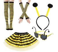 CAZSTYK Disfraz de abejas de 5 piezas para mujeres adultas, conjunto de abejas para Halloween, cosplay, divertidos accesorios de juego de simulación, accesorios de abejas, a, Talla única