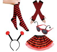 CAZSTYK Disfraz de abejas de 5 piezas para mujeres adultas, conjunto de abejas para Halloween, cosplay, divertidos accesorios de juego de simulación, accesorios de abejas, g, Talla única