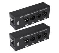 CAZSTYK Divisor a través de cable de red RJ45, cuerpo de metal permanente, ejecución en vivo, indicación de sonido, aumentador de sonido XLR a Ethernet