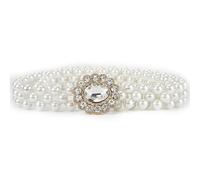 CAZSTYK Elegante adorno de cintura con diamantes de imitación y perlas, sofisticado cinturón de cuentas ajustable en la cintura, accesorio de boda, One Size, como se describe, como se describe