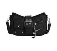 CAZSTYK Elegante bolso de hombro de algodón impermeable de piel sintética con múltiples compartimentos, perfecto para el trabajo, de lo contrario, excursiones, cinturón modificable, bolso de mano para