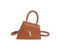 CAZSTYK Elegante bolso de mano con hebilla sólida, de poliuretano, minimalista, a la moda, muestra el encanto de tu persona, marrón claro