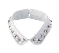 CAZSTYK Elegante collar falso con cuentas brillantes, solapa decorativa para mujeres y niñas, para salir de negocios y salidas informales, desmontable