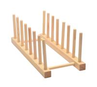 CAZSTYK Escurridor de platos de madera natural para encimera de cocina, ahorra espacio, organizador para tazas, platos, utensilios, escurridor de platos ventilado