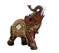 CAZSTYK Estatua de elefante ceremonial tailandés que trae buena suerte riqueza Feng Shui resina escultura hogar oficina escritorio decoración elefante estatuilla inauguración casa