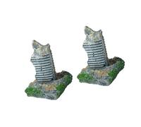 CAZSTYK Figura de modelo de construcción dañada para acuario, decoración de resina con diseño detallado para peceras únicas paisajes de edificios de ruinas decoraciones de acuario