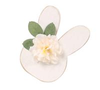CAZSTYK Figura decorativa de madera de conejitos de Pascua con lazo de flores, centros de mesa, decoración de mesa para casas de campo, decoración del hogar, Pascua