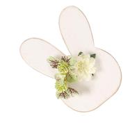 CAZSTYK Figura decorativa de madera de conejitos de Pascua con lazo de flores, centros de mesa, decoración de mesa para casas de campo, decoración del hogar, Pascua