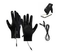 CAZSTYK Guantes de invierno recargables aislados, resistentes al viento, antideslizantes, para ciclismo, esquí, esquí, senderismo, snowboard, aislados, aptos para pantalla, guantes de invierno con