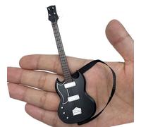 CAZSTYK Guitarra en miniatura realista para casas de muñecas, modelo de guitarra pequeña coleccionable 1/12, muebles, músicos, decoración de mesa, accesorios