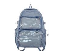CAZSTYK Itabag - Mochila para estudiantes, escuela, estilo japonés, mochila de gran capacidad para exhibición de pines, azul