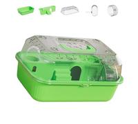 CAZSTYK Jaula para hámster espaciosa de doble piso, portátil, materiales transparentes para una construcción fácil y ligera, segura para el hogar