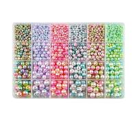 CAZSTYK Juego de 1890 elegantes cuentas de perlas ABS para pulseras, collares, espaciador de color cambiante con agujeros, joyería que cambia de color, perlas, fabricación de joyas