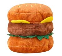 CAZSTYK Juguete masticable de peluche para perros, hamburguesa que suena chirriante, resistente a las mordeduras, suministros para mascotas para perros y cachorros