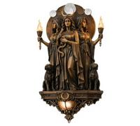 CAZSTYK Lámpara de pared de resina con temática Hecate de fácil instalación que proporciona luz LED suave para la noche segura en jardines y patios. Lámpara de arte de resina