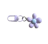 CAZSTYK Llavero colorido de resina floral, diseño de cinco pétalos, portátil, uso diario, colgante para amigos y parejas, llavero colorido de flores de resina, Morado (, Talla única