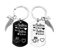 CAZSTYK Llavero con diseño de alas "Not Sisters by Blood But by Blood But by Heart-Best Friendship Set