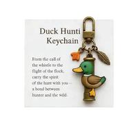 CAZSTYK Llavero de metal resistente con diseño de patos divertidos para entusiastas del aire libre, llavero de animales, S, Talla única