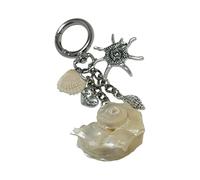 CAZSTYK Llavero temático de Oceanics con concha de pez, aleación vibrante, decoración de playa, llavero de playa, Concha, Talla única