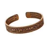 CAZSTYK Mantra budista tibetano de cobre pintado a mano con seis palabras sagradas ajustable que se puede abrir para protecciones suerte regalo cultural, talla única, como se describe