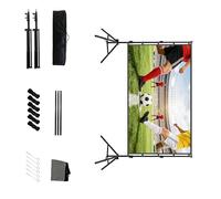 CAZSTYK Pantalla de proyector apta para viajes con marco de doble soporte y pantalla de proyección antiluz óptima de resistencia a la luz solar al aire libre