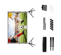 CAZSTYK Pantalla de proyector apta para viajes con marco de doble soporte y pantalla de proyección antiluz óptima de resistencia a la luz solar al aire libre