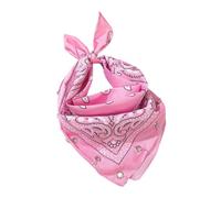 CAZSTYK Pañuelo cuadrado con diseño retro de bandana con cierre de metal para decoración de bolso, bufanda con ojal, B, Talla única