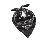 CAZSTYK Pañuelo cuadrado con diseño retro de bandana con cierre de metal para decoración de bolso, bufanda con ojal, Negro, Talla única