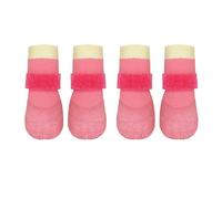 CAZSTYK Paquete de 4 zapatos impermeables antideslizantes para perro, zapatos de lluvia para aventuras al aire libre, transpirables y fáciles de llevar, botas para mascotas transpirables