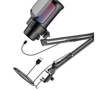 CAZSTYK Pastilla USB con brazo de brazo de brazo de resolución completa, filtro de ruido de fondo de sonido para arquitectos de contenido, radiodifusores, charlas de voz