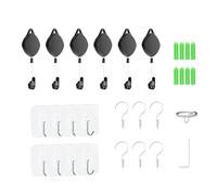 CAZSTYK Polea de techo retráctil para gestión de cables, accesorios para HTC-Vive/Oculus-Rift/Link/2 equipos de juego para auriculares, línea de gancho ABS, accesorio de goma de silicona, línea de